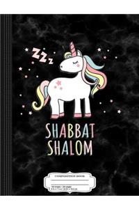 Shabbat Shalom Jewish Unicorn Composition Notebook