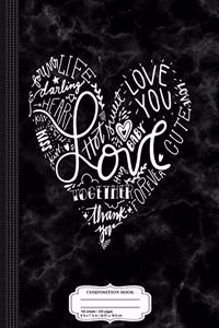 Valentine's Day Heart Composition Notebook
