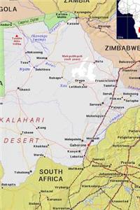 Modern Day Color Map of the Nation Botswana in Africa Journal
