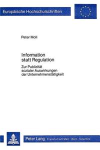 Information statt Regulation