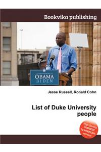List of Duke University People
