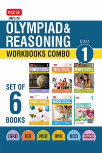MTG Olympiad Workbook and Reasoning Book Class 1 Combo for NSO-IMO-IEO-NCO-IGKO (Set of 6 Books) - SOF Olympiad Preparation Books For 2023-2024 Exam