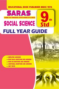 SARAS 9th Standard Social Science Guide Full Year for Tamilnadu State Board