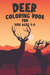 Deer Coloring Book For Kids Ages 4-8