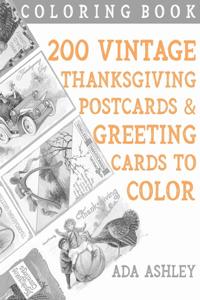 200 Vintage Thanksgiving Postcards and Greeting Cards to Color