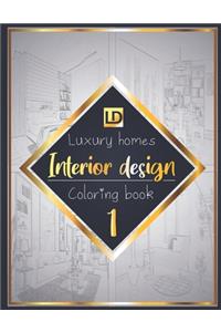 Interior design coloring book, Luxury homes 1