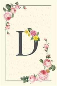 Daily To Do List Notebook D: Simple Floral Initial Monogram Letter D - 100 Daily Lined To Do Checklist Notebook Planner And Task Manager Undated With Top 3 Priorities Checkboxes