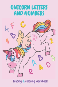 Unicorn Letters and Numbers Tracing & coloring workbook