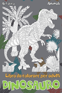 Libro da colorare per adulti - Art Deco - Animali - Dinosauro