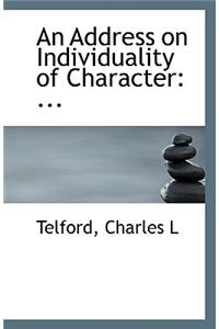An Address on Individuality of Character