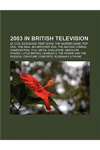 2003 in British Television