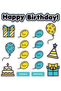 Aqua Oasis Birthday Graph Bulletin Board