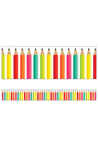 Black, White & Stylish Brights Pencils Straight Bulletin Board Borders