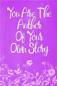 Pastel Chalkboard Journal - You Are The Author Of Your Own Story (Purple-White)
