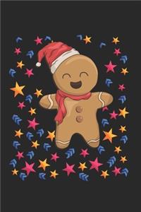 Christmas Gingerbread Man Stars Notebook