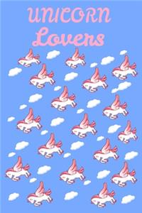 Unicorn Lover Journal. Pink Gradual Unicorn Cloud Patterns, Cute Unicorn Mythical Magic NotBook
