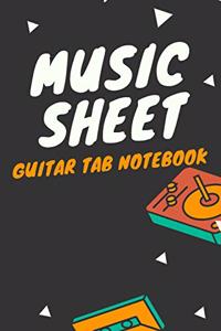 Music sheet guitar tab notebook