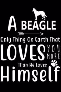A dog only thing on earth that loves you more than he loves himself