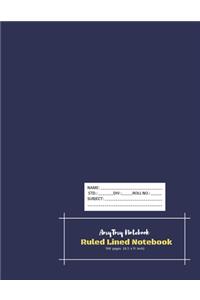 Ruled Lined Notebook - AmyTmy Notebook - 100 pages - 8.5 x 11 inch - Matte Cover