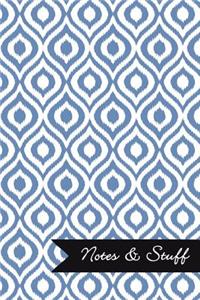 Notes & Stuff - Blue-Gray Lined Notebook in Ikat Pattern