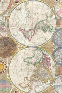 Antique 1794 World Map Journal