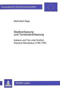 Stadtverfassung Und Territorialverfassung