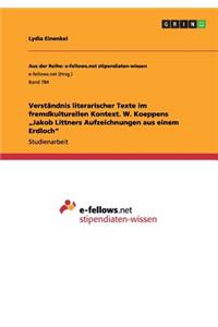 Verständnis literarischer Texte im fremdkulturellen Kontext. W. Koeppens 