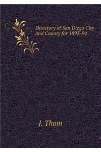 Directory of San Diego City and County for 1893-94