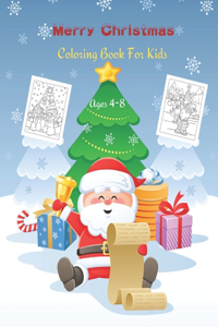 Merry Christmas Coloring Book for Kids Ages 4-8