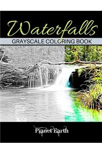 Waterfalls Grayscale Coloring Book
