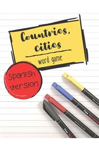 Countries, cities - word game