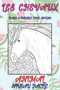 Livres à colorier pour adultes - Niveau facile - Animal - Les chevaux