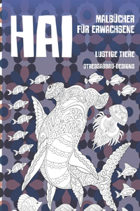 Malbücher für Erwachsene - Stressabbau-Designs - Lustige Tiere - Hai