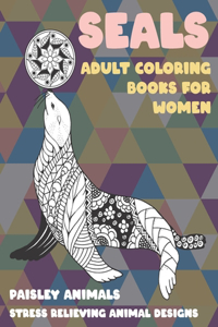Adult Coloring Books for Women Paisley Animals - Stress Relieving Animal Designs - Seals