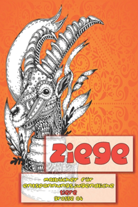 Malbücher für Entspannungsjugendliche - Grosse A4 - Tiere - Ziege