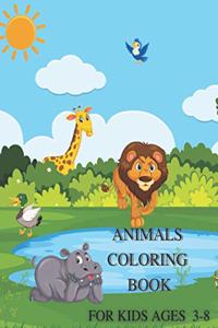 Animals Coloring Book for Kids Ages 3-8