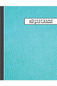 Dot grid notebook journal: The large minimalists planner for creativity, self expression and doodling - Turquoise leather effect cover art design