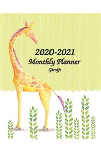 2020-2021 Giraffe Monthly Planner