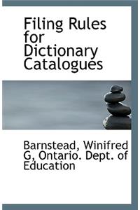 Filing Rules for Dictionary Catalogues