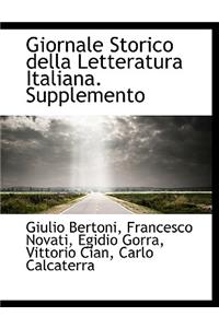 Giornale Storico Della Letteratura Italiana. Supplemento