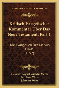 Kritisch-Exegetischer Kommentar Uber Das Neue Testament, Part 1