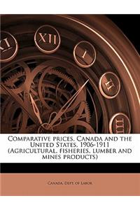 Comparative Prices, Canada and the United States, 1906-1911 (Agricultural, Fisheries, Lumber and Mines Products)