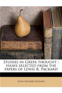 Studies in Greek Thought
