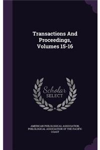 Transactions and Proceedings, Volumes 15-16