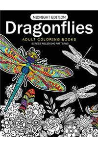 Dragonflies Adult Coloring Books Midnight Edition