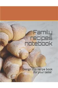 Family recipes notebook