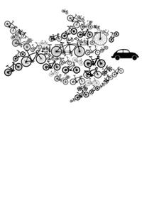 Umweltschutz Fahrrad Fisch frisst Auto