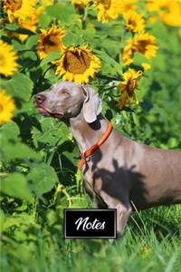 Weimaraner Dog Pup Puppy Doggie Notebook Bullet Journal Diary Composition Book Notepad - Smell of Sunflowers