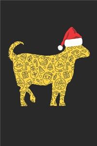 Goat with Santa Hat Christmas Notebook - Christmas Goat Journal - Christmas Gift for Animal Or Goat Lovers, Zookeepers, Veterinaries