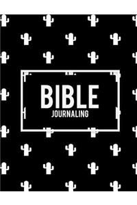 Bible Journaling: Pretty Black Color, Bible Study Journal, Prayer Log, a Christian Notebook Large Print Bible 8.5
